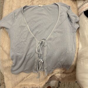 Wilfred Sky Blue Tie-Front Blouse